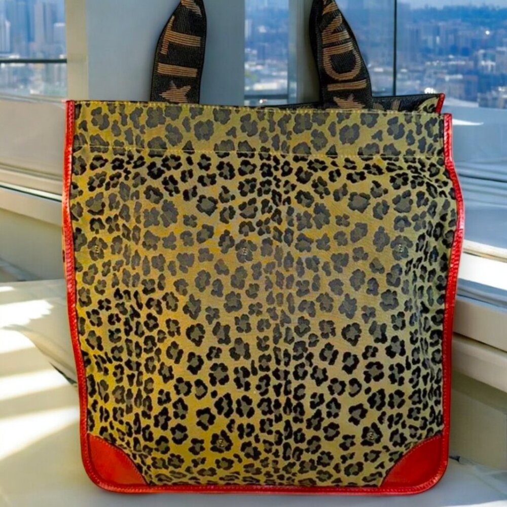 Fendi Leopard Nylon Collapsible Shopper Tote with COA